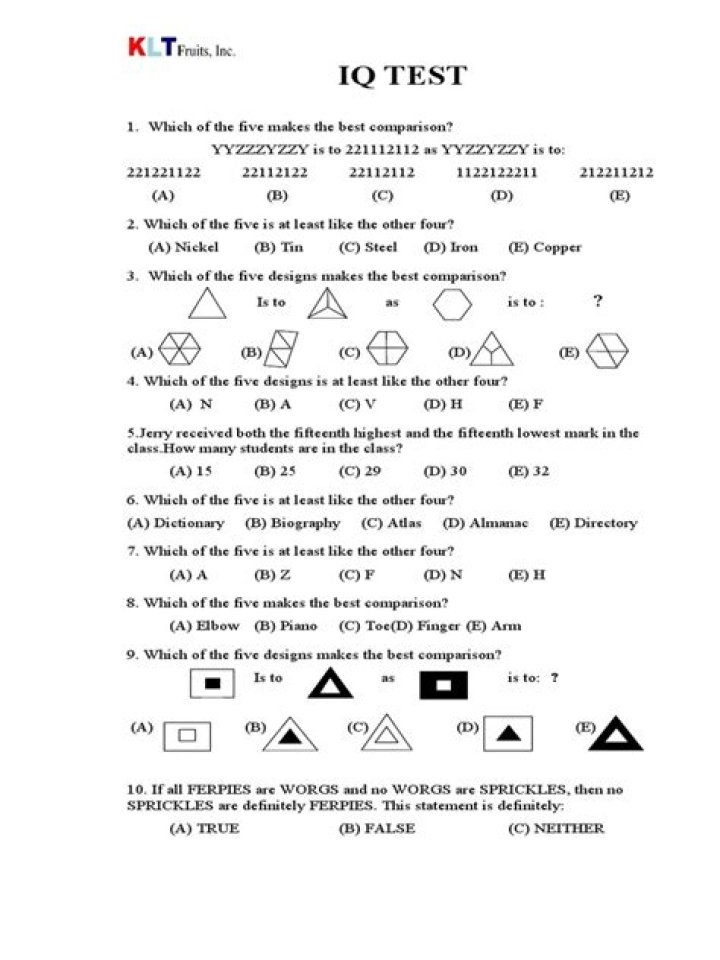 Free IQ Test Sample PDF – Practice Now & Assess Your Intelligence