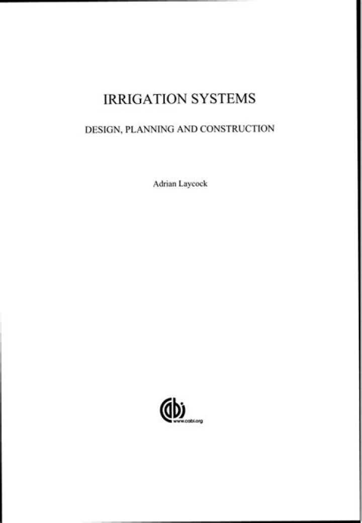 Comprehensive Guide to Irrigation Systems Design, Planning, and Construction – PDF