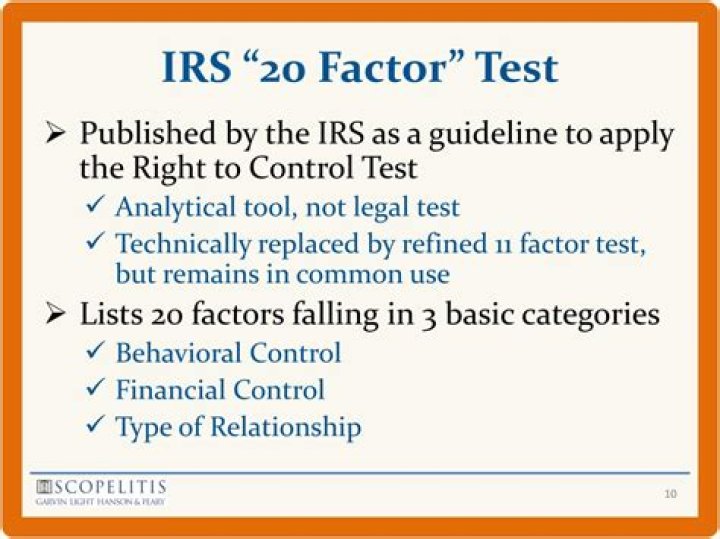 IRS 20 Factor Test PDF – Quick, Free Online Assessment
