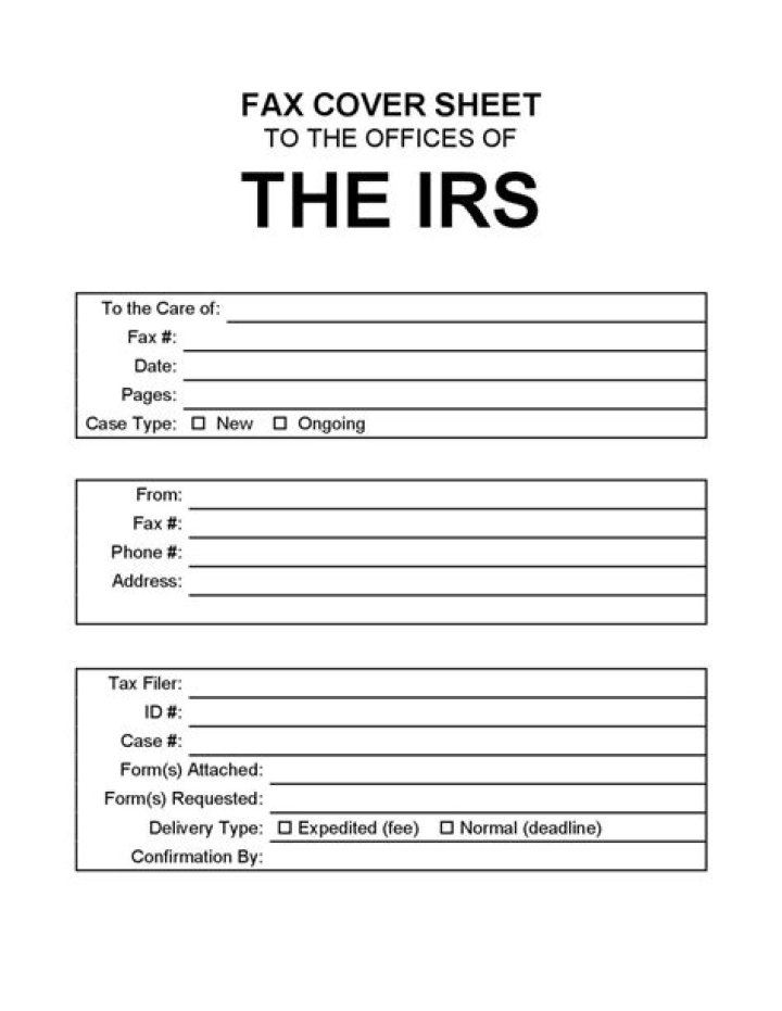 IRS Fax Cover Sheet PDF – Download Official IRS Form Quickly
