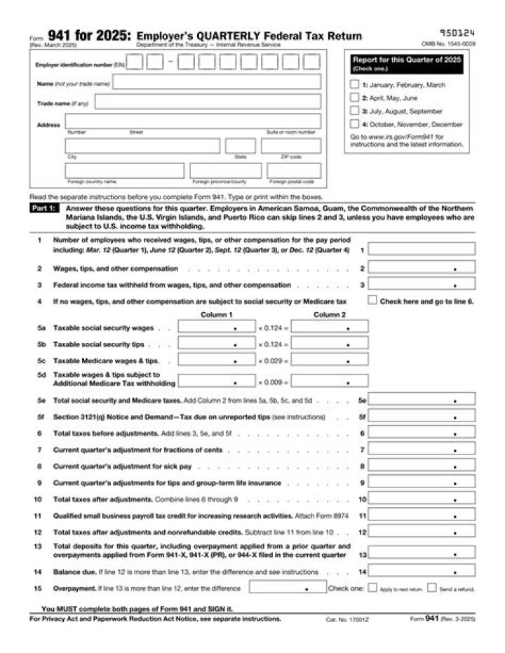 IRS Form 941 Worksheet 1 PDF: Free Download & Complete Guide