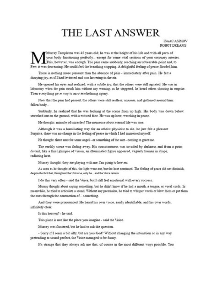 Isaac Asimov The Last Answer PDF: Full Text Analysis & Insights