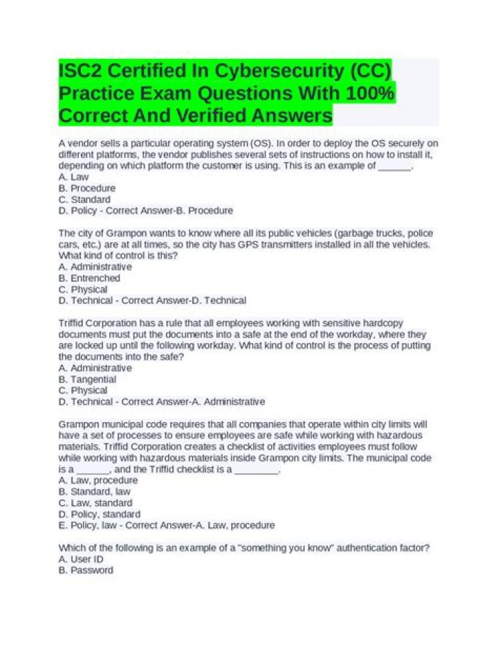 ISC2 Cybersecurity Exam Questions & Answers PDF: Study Smart