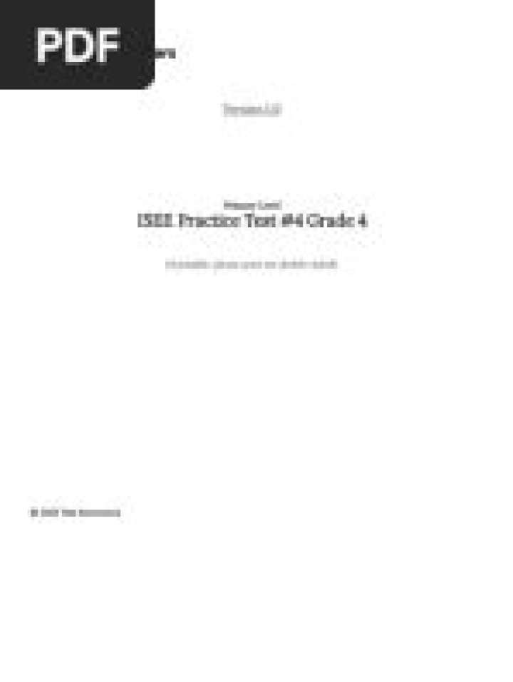 ISEE Primary Level 4 Practice Test PDF – Download Now