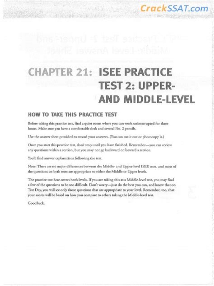 ISEE Upper Level Practice Test PDF – Instant Download