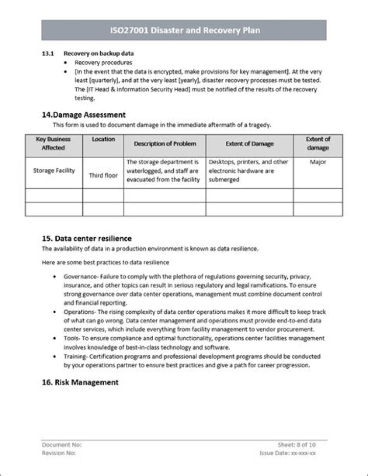 ISO 27001 Disaster Recovery Plan PDF: Comprehensive Guide