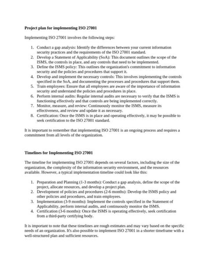 ISO 27001 Implementation Project Plan PDF: Step-by-Step Guide