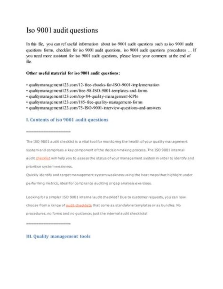 ISO 9001:2015 Audit Questions and Answers PDF – Expert Guide