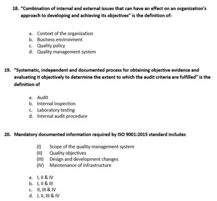 ISO 9001 2015 Multiple Choice Questions PDF – Master Quality Management Certification
