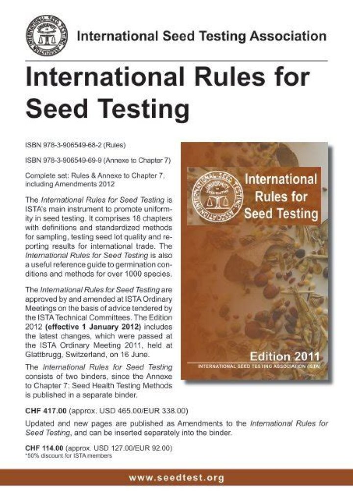 ISTA Rules for Seed Testing: Essential PDF Guide
