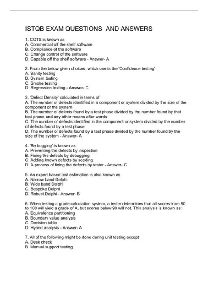 ISTQB Sample Questions and Answers PDF – Practice Test for Certification