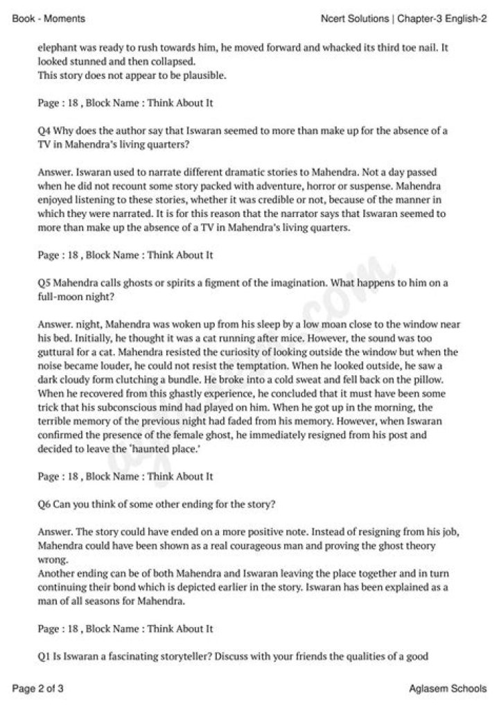 Iswaran the Storyteller: Answers to His Question & Answer PDF