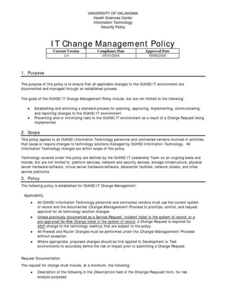 Essential It Change Management Policy PDF Guide