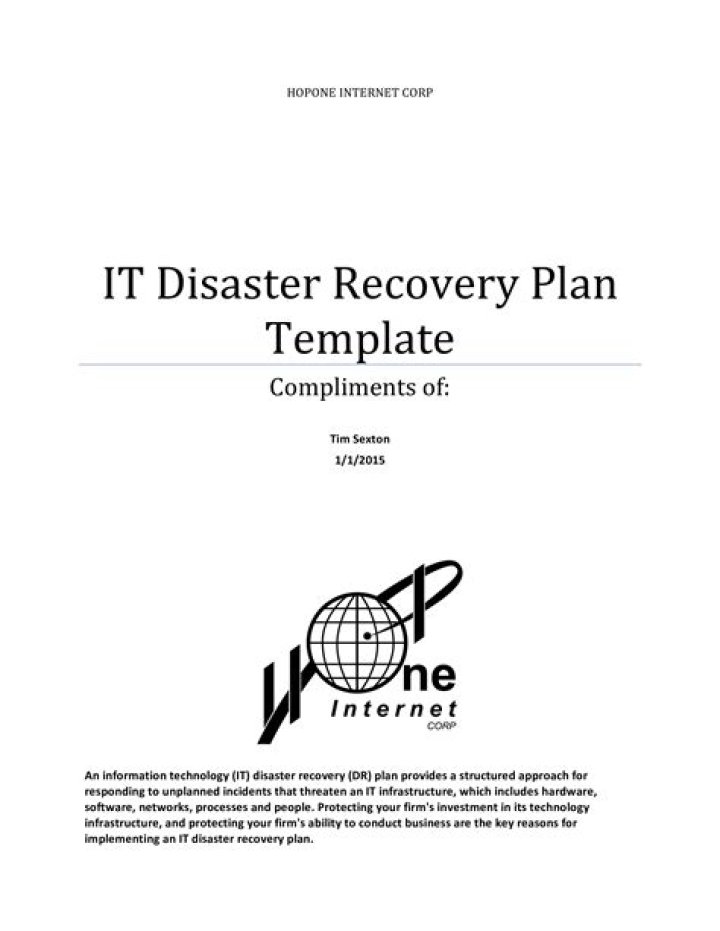 Essential IT Disaster Recovery Plan PDF for Business Continuity