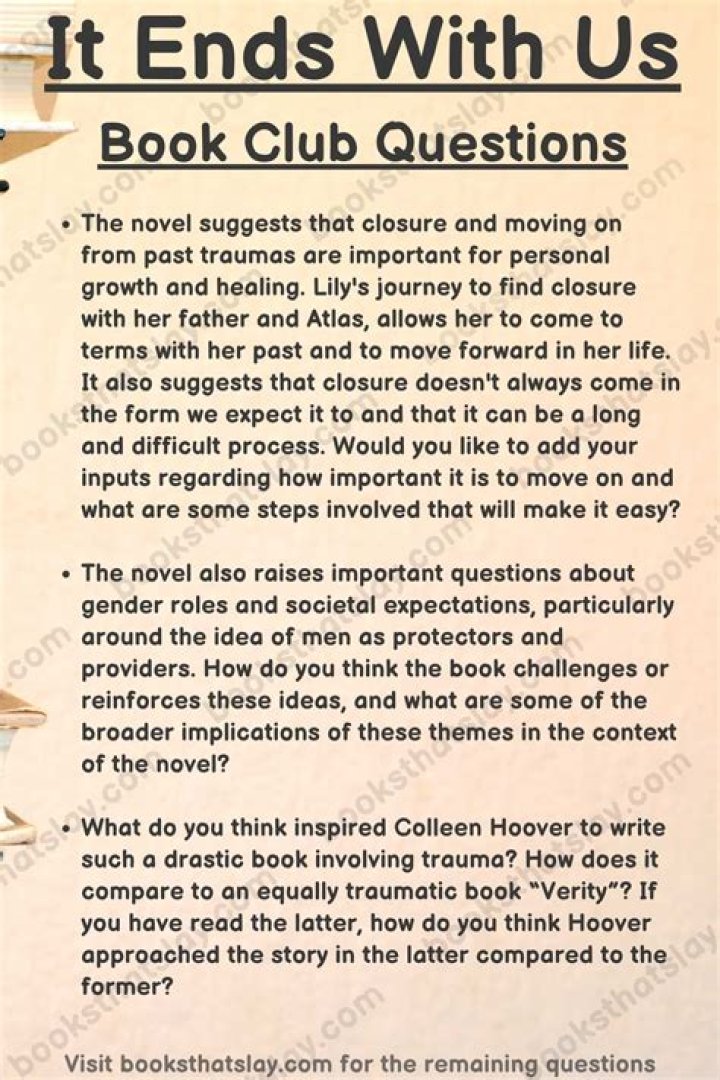 It Ends With Us Book Club Questions PDF: Discussion Guide