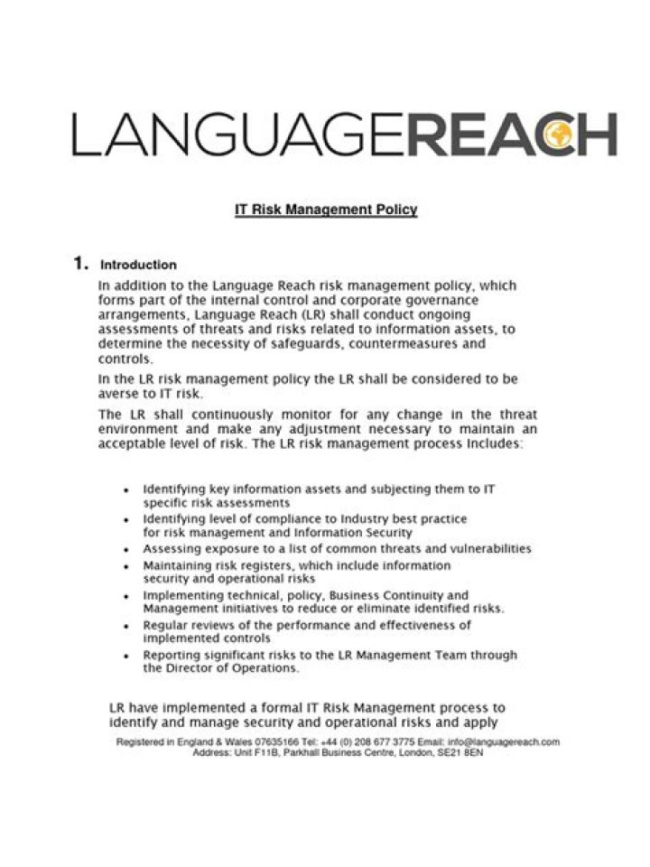 Essential It Risk Management Policy PDF for Strong Cybersecurity