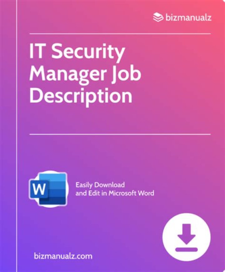 IT Security Manager Job Description PDF for Hiring Professionals
