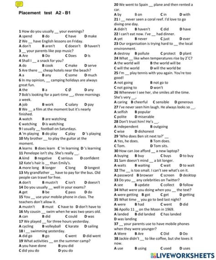 Italian B1 Practice Test PDF – Download Free Exam Simulation