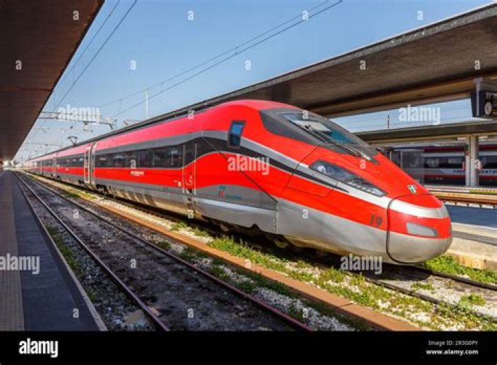 Italian Highspeed Train at Milan Central Station heading to Naples