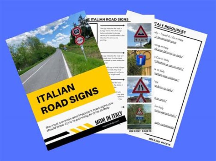 Italian Road Signs Cheat Sheet PDF for Safe Driving