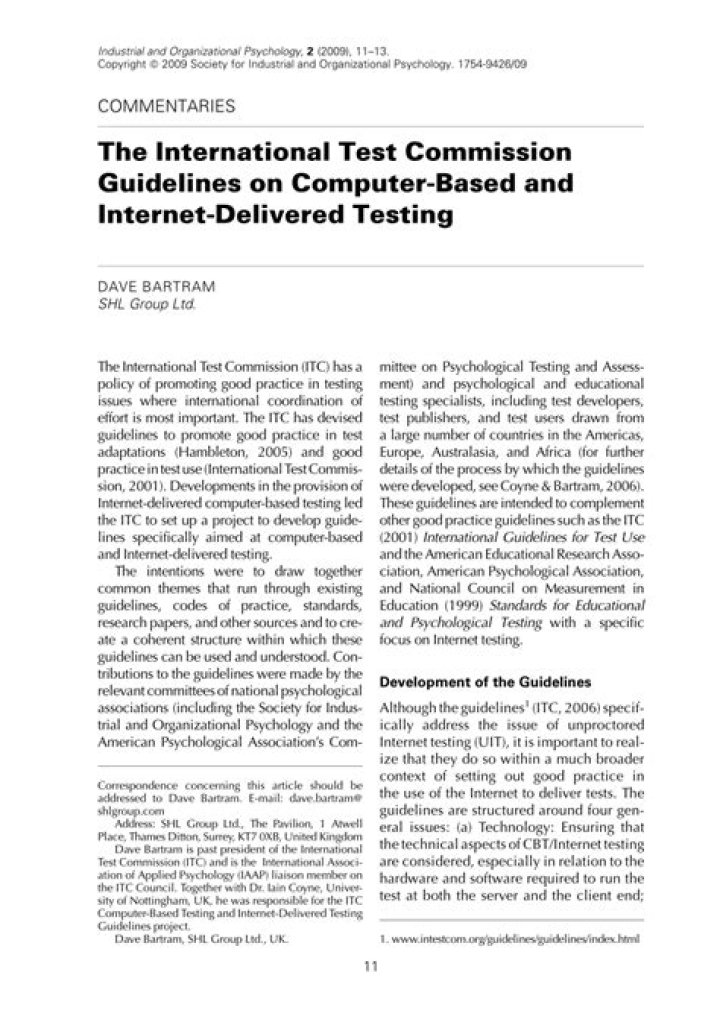 ITC Guidelines on Computer-Based and Internet-Delivered Testing 2017: PDF Download
