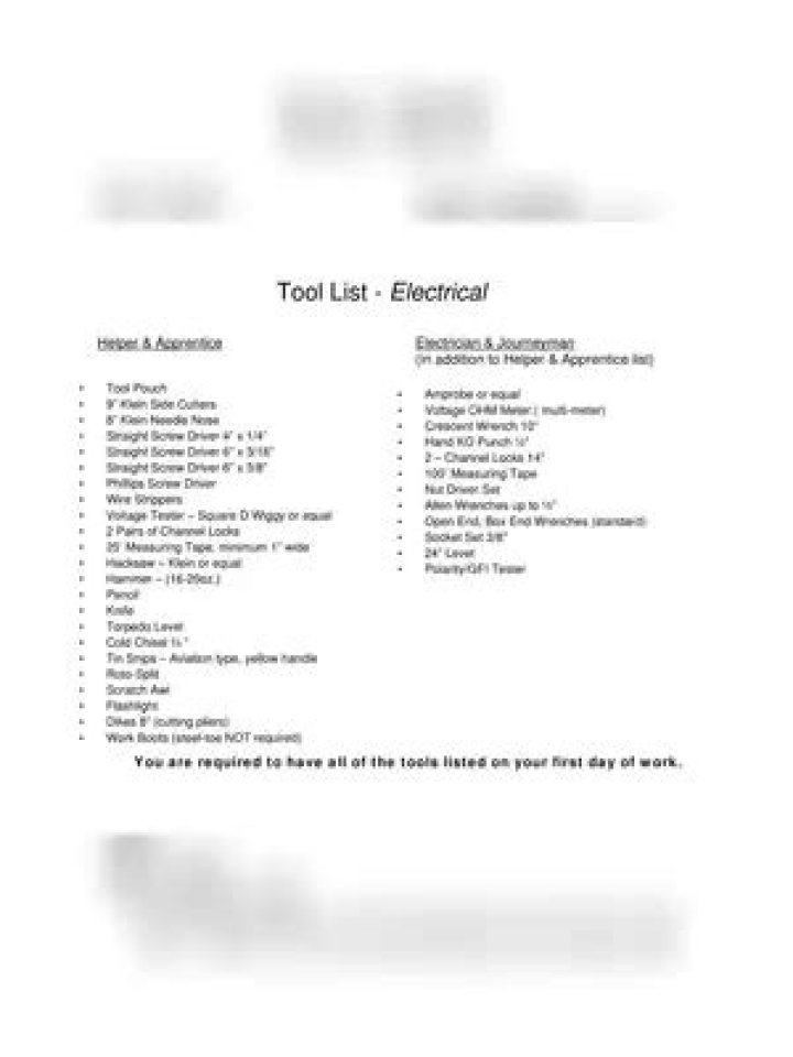 Iti Electrician Tools List PDF: Complete Guide for Professionals