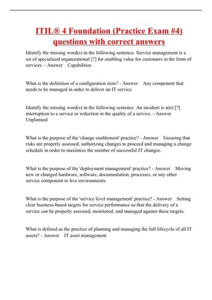 ITIL 4 CDS Exam Questions PDF – Practice Tests & Study Guide