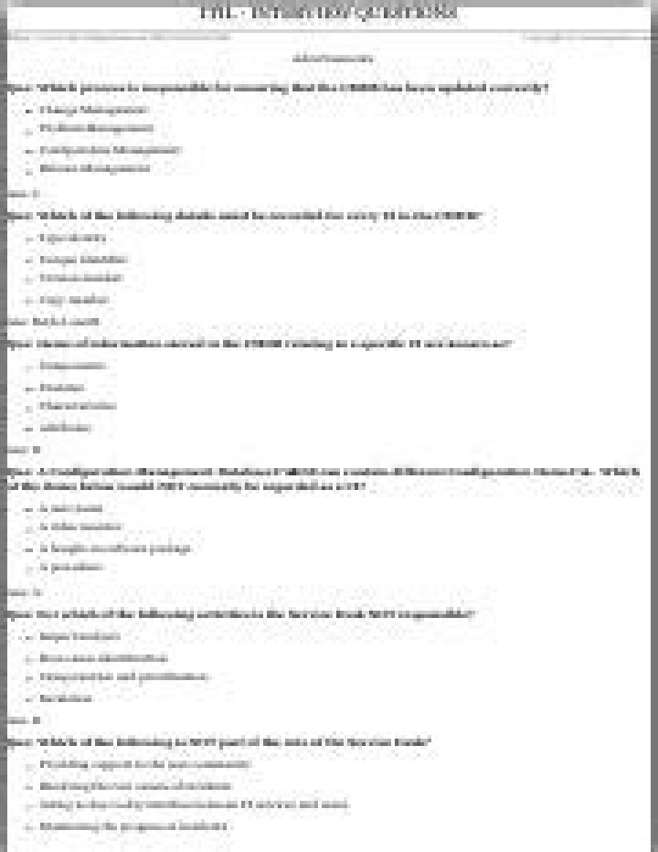 ITIL Interview Questions PDF: Expert Prep Guide