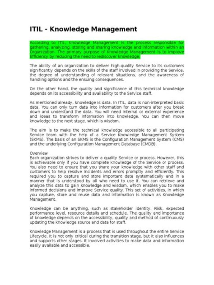 ITIL Knowledge Management PDF: Essential Guide for Teams
