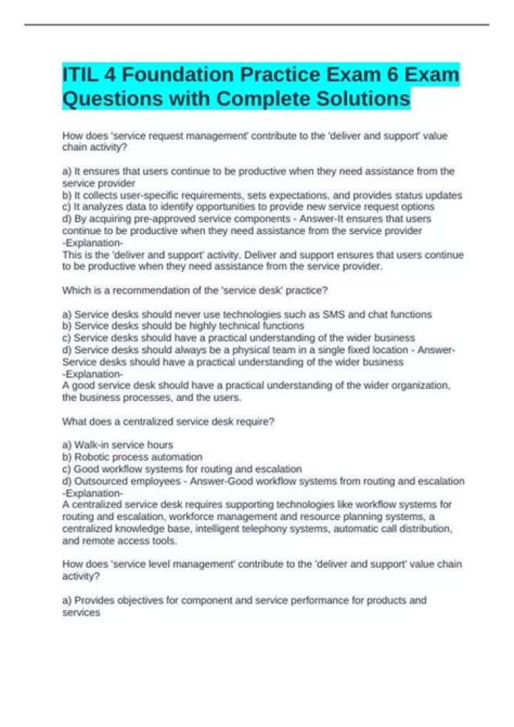 ITIL V3 Foundation Questions & Answers PDF – Master Exam Prep
