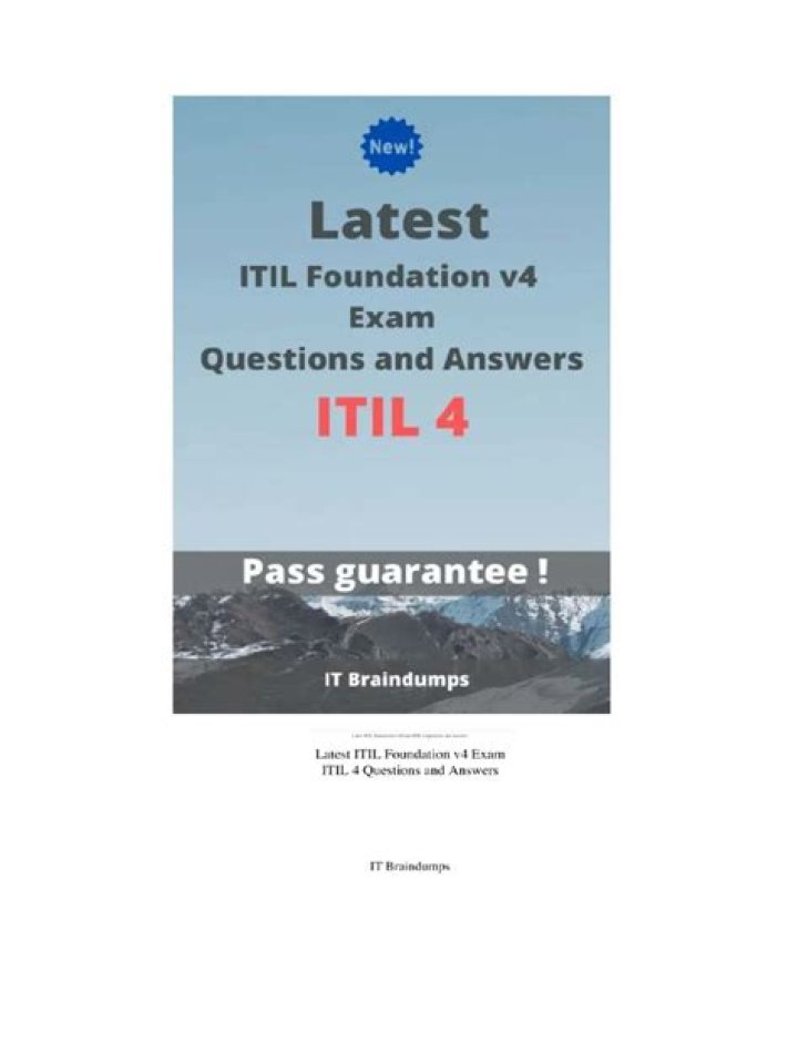 ITIL v4 Exam Questions and Answers PDF Free Download
