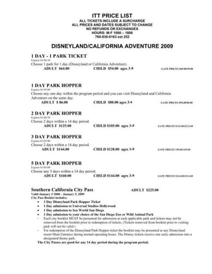2025 ITT Tickets Price List: Download Full PDF