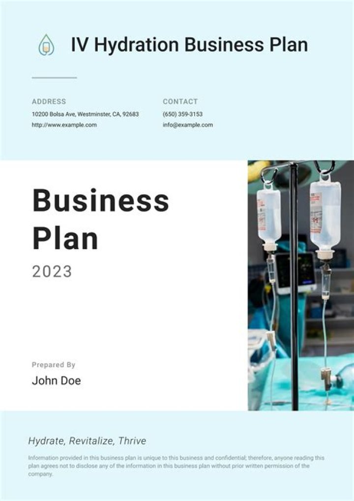 Complete IV Hydration Business Plan PDF – Start Your Wellness Venture Today
