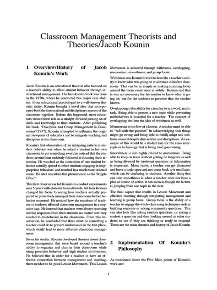 Mastering Classroom Management: The Jacob Kounin Theory Explained in PDF