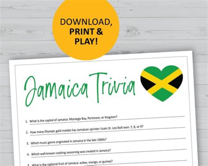 Jamaica Trivia Questions and Answers PDF: Fun Facts & Fun Quiz