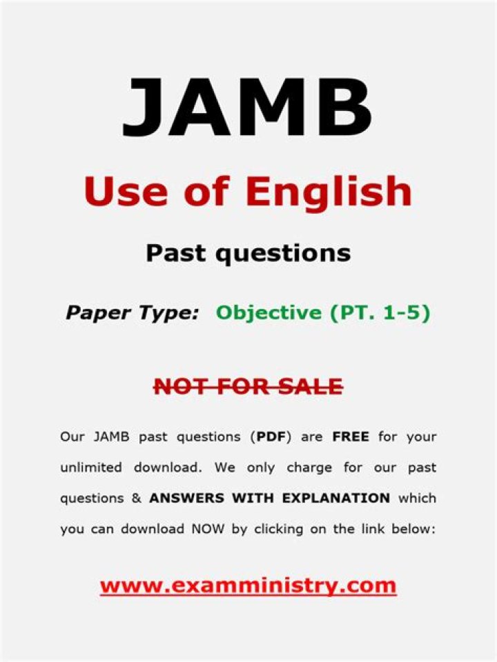 JAMB Use of English Past Questions PDF – Free Download
