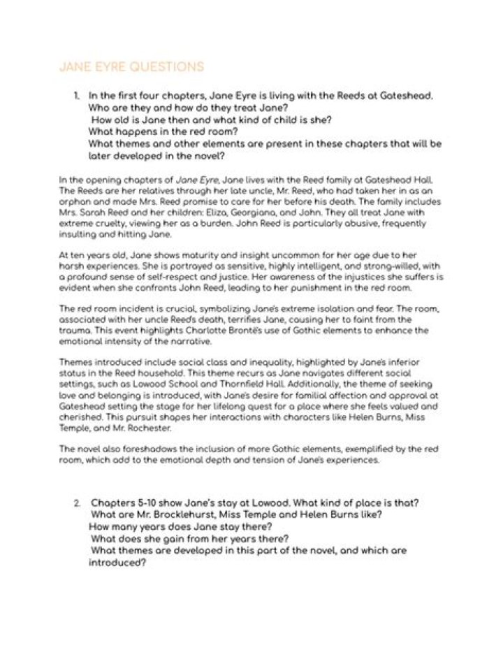 Jane Eyre Questions PDF: Key Themes & Analysis