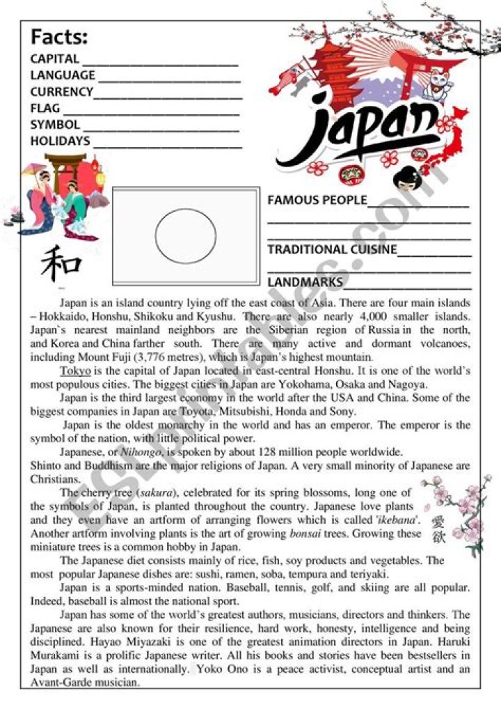 Japanese Culture Worksheets PDF: Learn Traditional Arts, History & Customs