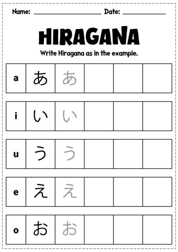 Free Japanese Worksheets PDF for Free Download