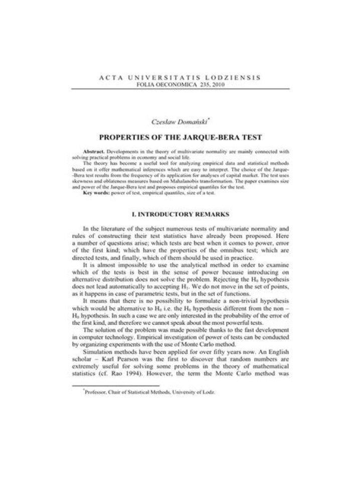 Jarque-Bera Test PDF: Free Validation Tool & Guide