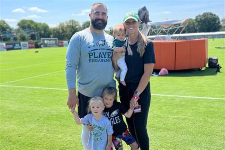 Jason Kelce Smiles with Wife Kylie and Their Three Daughters in