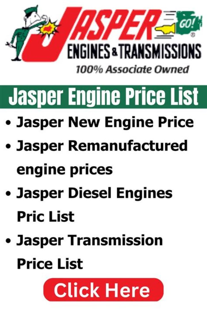 Jasper Transmission Price List PDF - Updated 2024