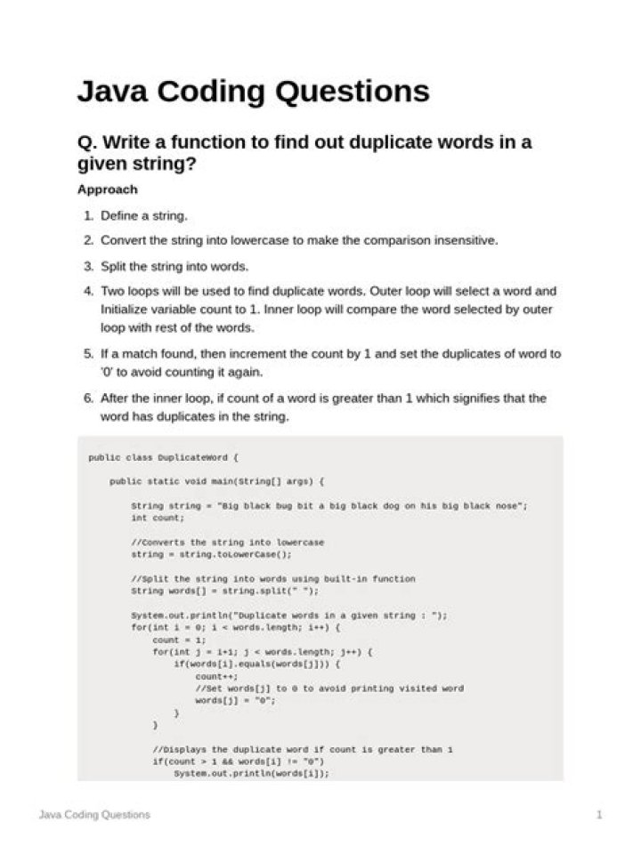 Java Coding Questions PDF: Practice & Solve Top Interview Problems