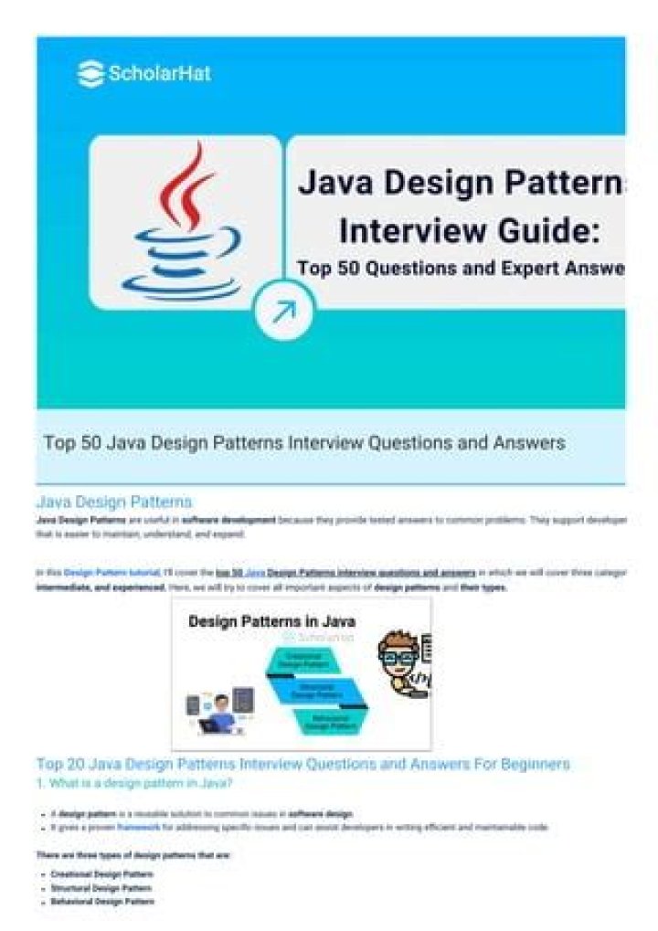 Top Java Design Patterns Interview Questions PDF – Crack Coding Interviews