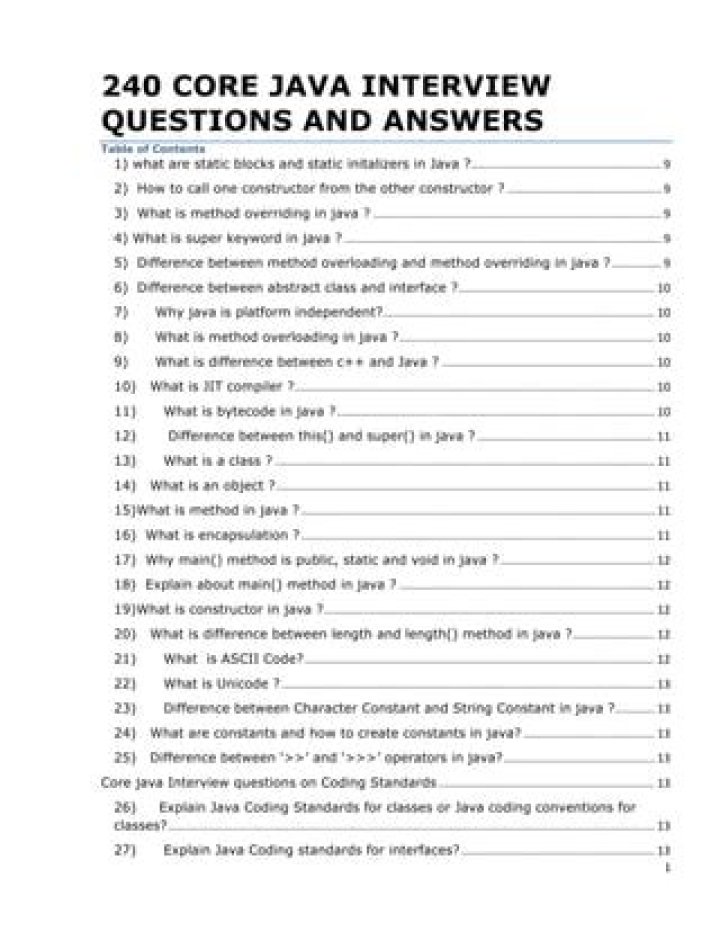 Java Interview Programming Questions PDF – Free Download