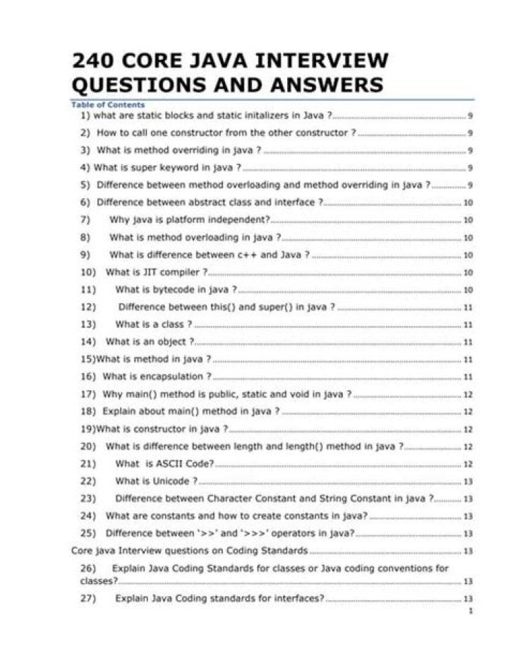 Java Interview Questions & Answers PDF for Success