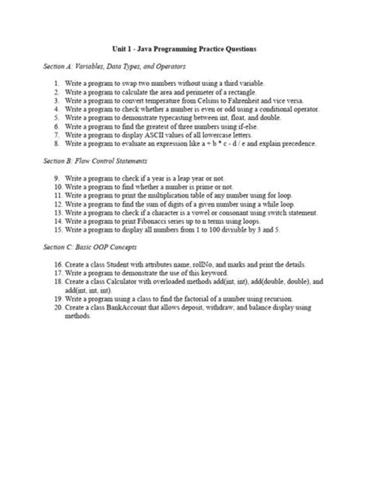 Master Java Programming with Practice Questions PDF