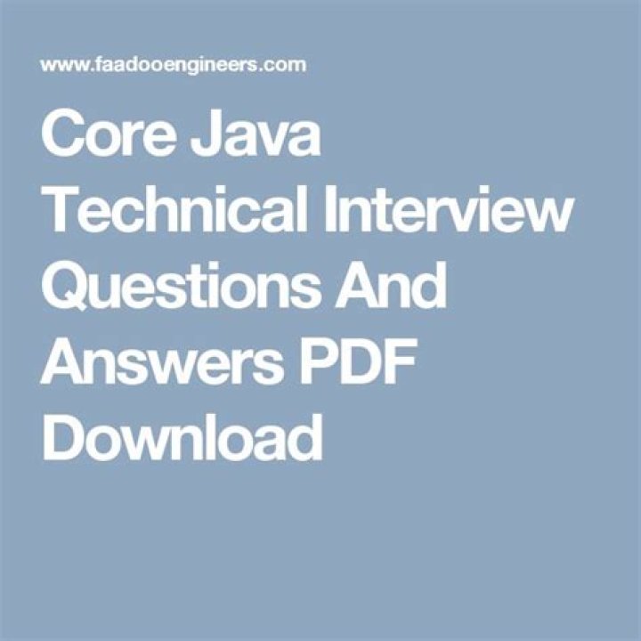 Comprehensive Java Technical Interview Questions & Answers PDF