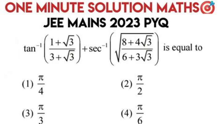 JEE Mains Maths Questions with Solutions PDF Download