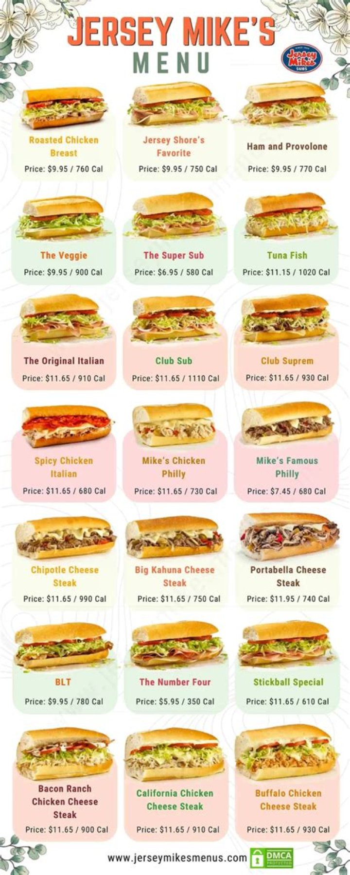 Jersey Mike's Original Ingredients List PDF – Download Now